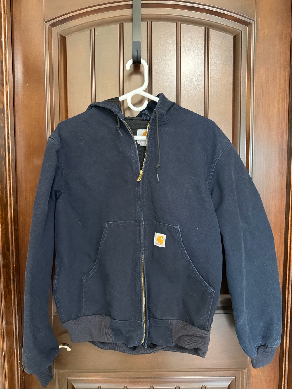 Carhartt Navy Hooded Zip Jacket with Carhartt Patch